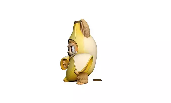 Labubu Banana Costume Character 3D model 4