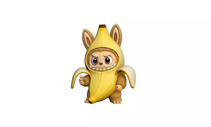 Labubu Banana Costume Character 3D model 3