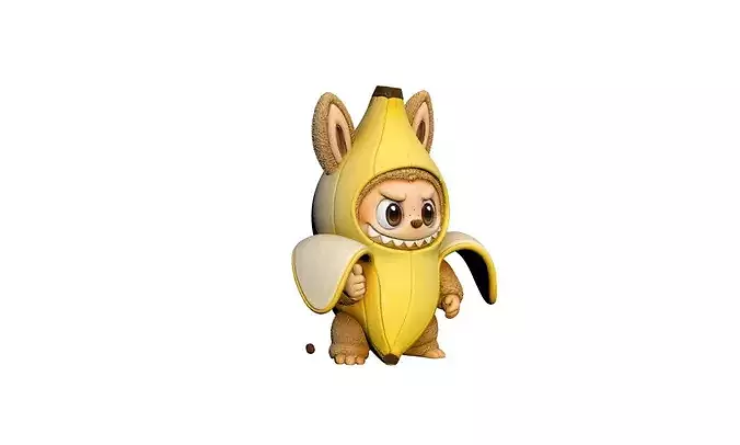 Labubu Banana Costume Character 3D model 2