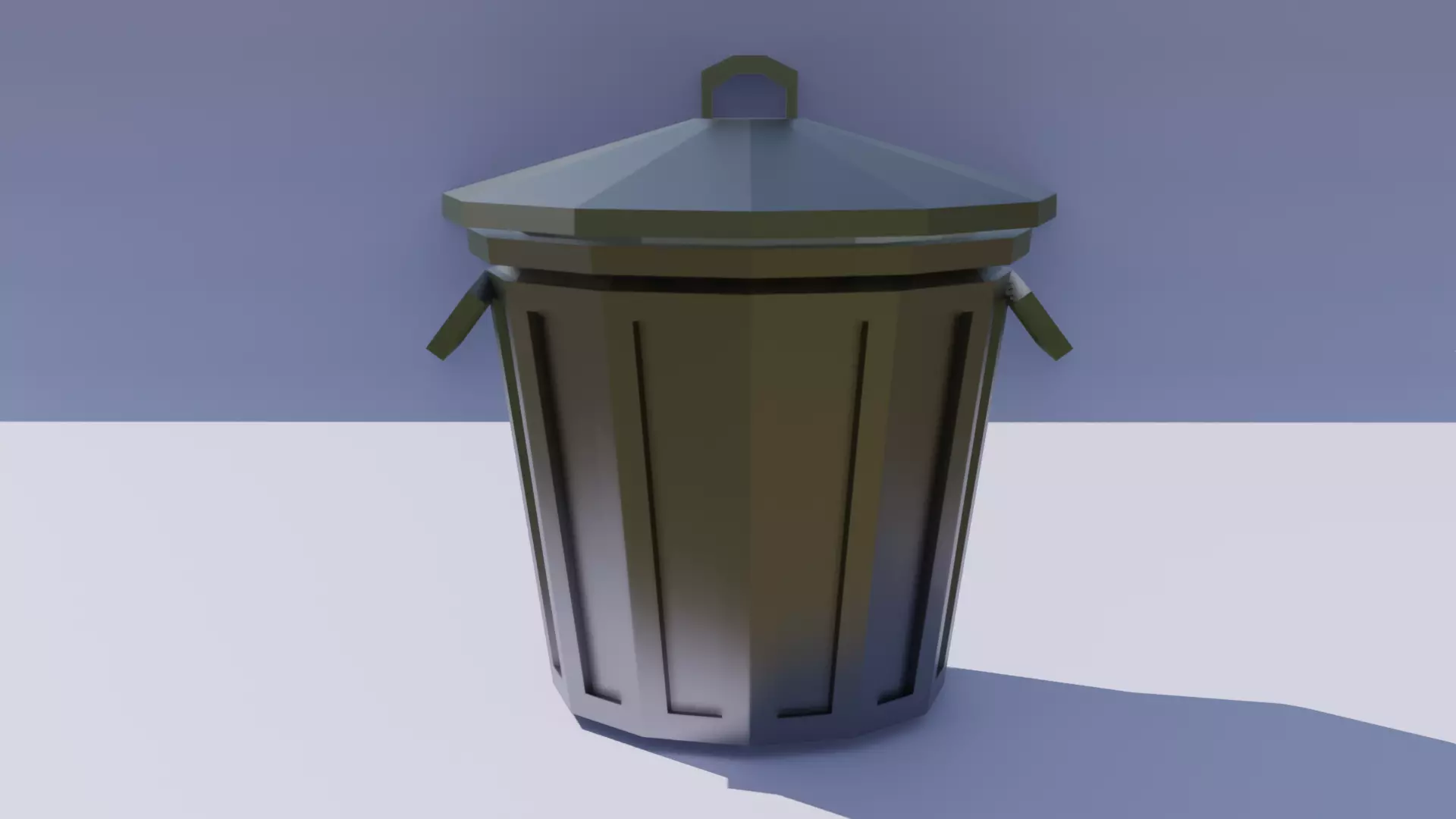 Low Poly Trash Can Free 3D model
