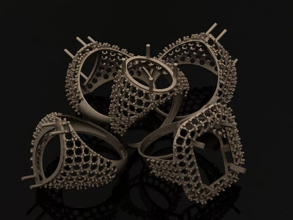 Multi Shape Pave Ring CAD Model Set 3D print model