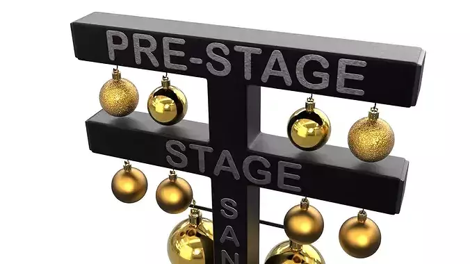 Drag Racing Startline Christmas Tree 3D model 4