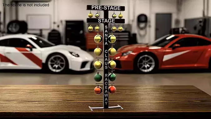 Drag Racing Startline Christmas Tree 3D model 2