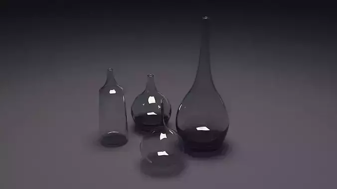 glass bottles 3D model