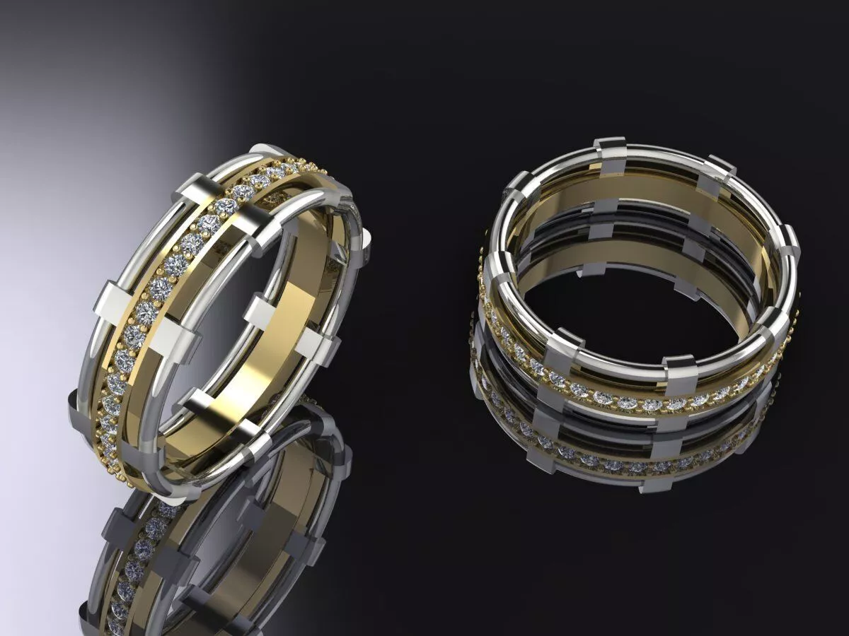 Wedding Ring Luxury Jewelry Gold 3D print model