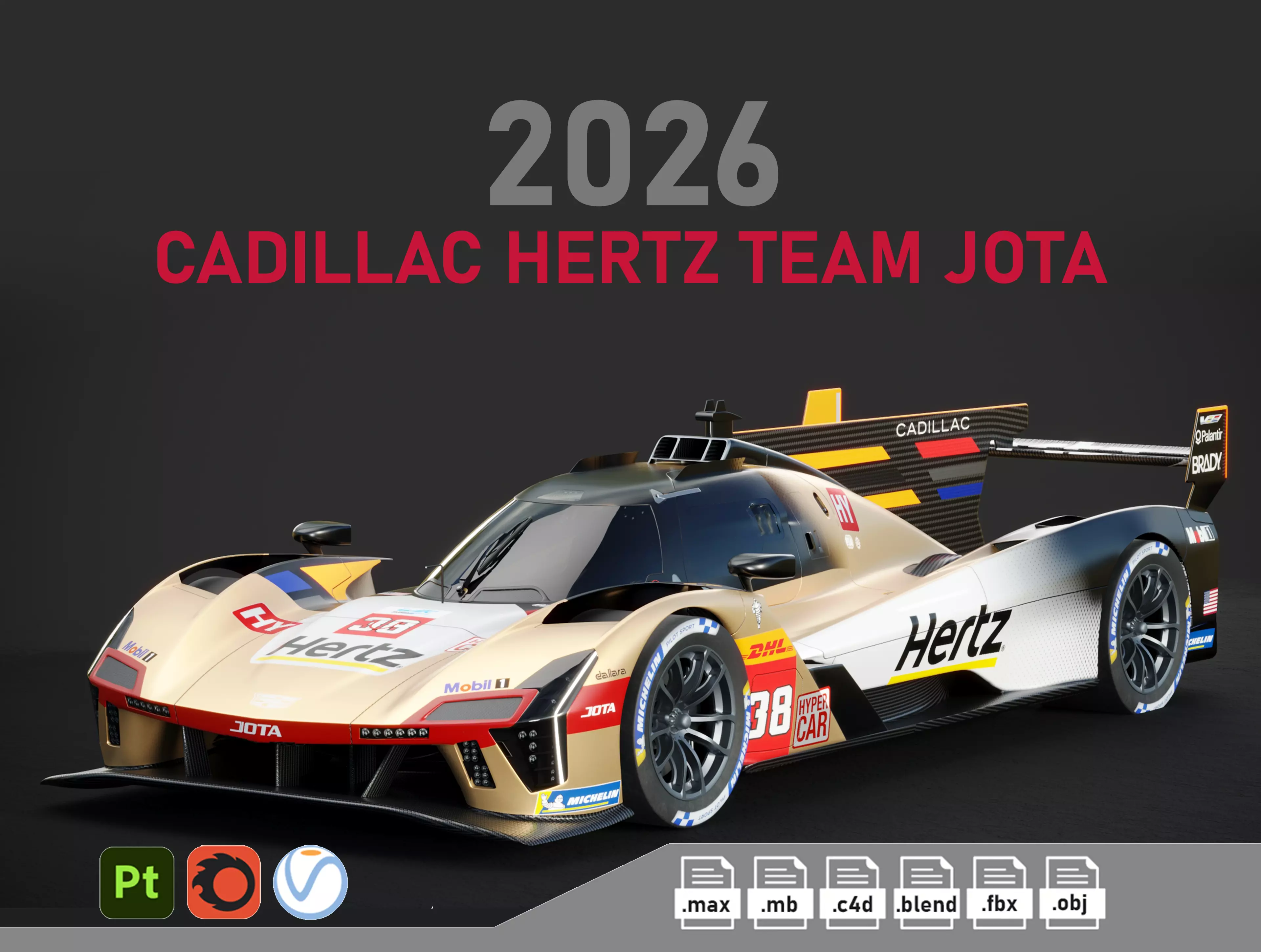 WEC Cadillac V-Sreies R Hertz Team Jota 3D model