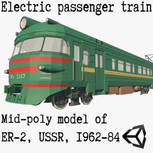 ER-2 Electric suburban train Low-poly 3D model