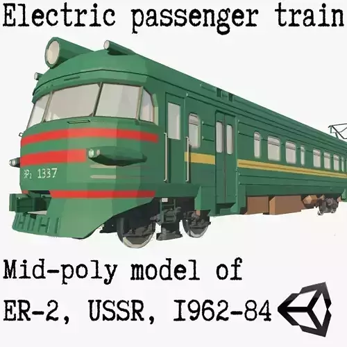 ER-2 Electric suburban train Low-poly 3D model