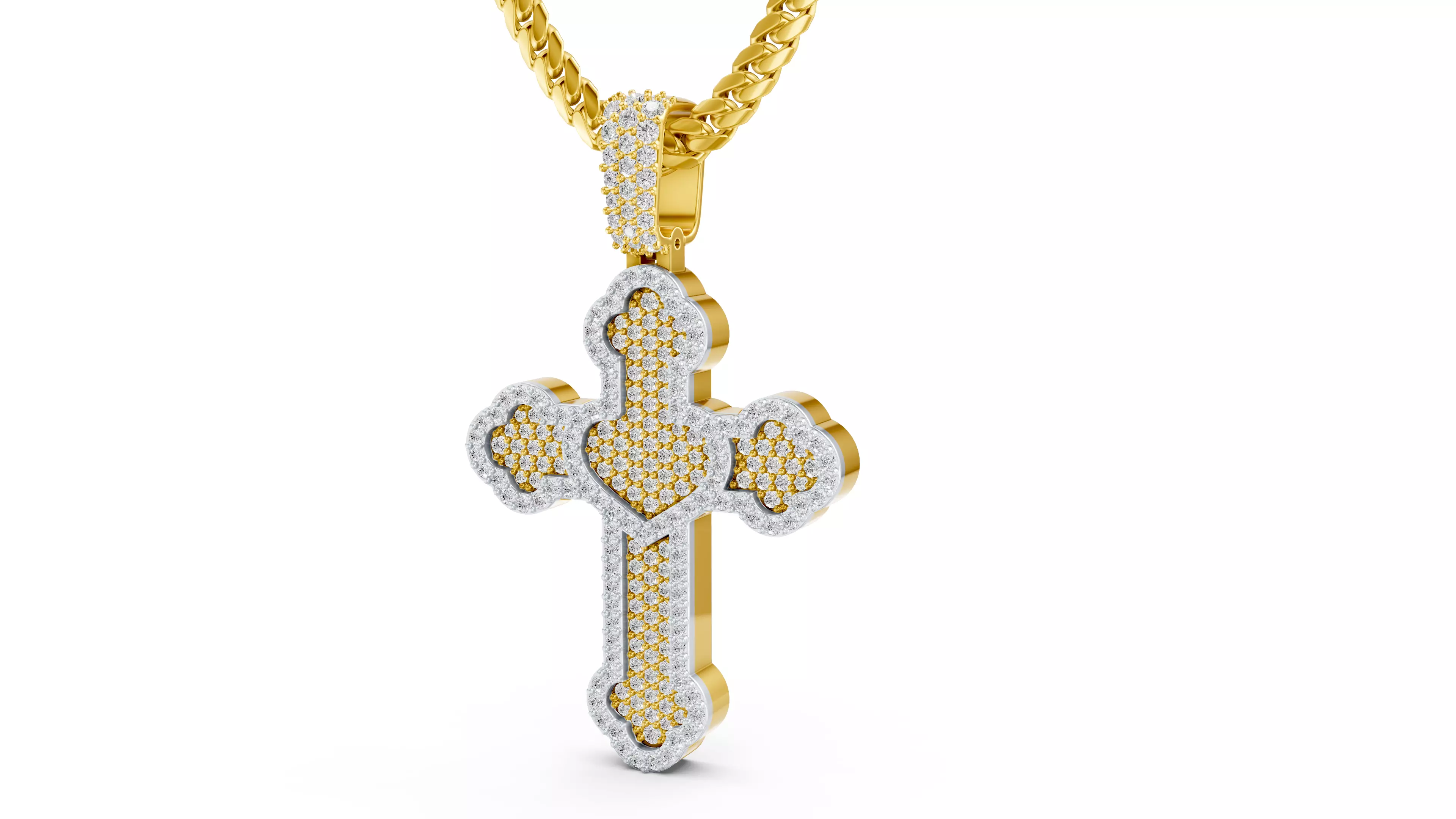 Hip Hop Cross Design Pendant 3D PRINT MODAL 3D print model
