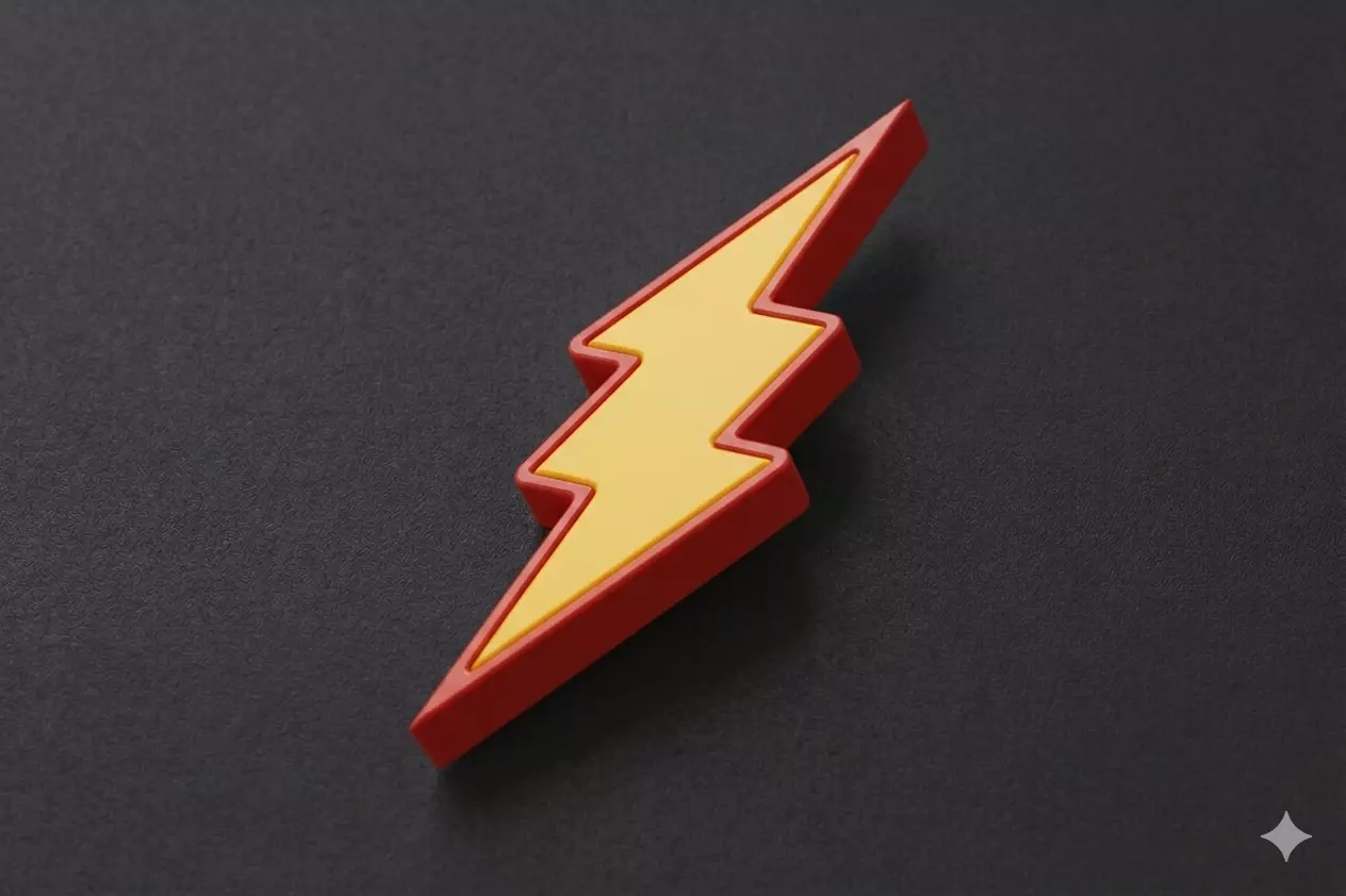 Thunder Lightning Symbol 3d model FBX OBJ GBL and STL files Low-poly 3D model