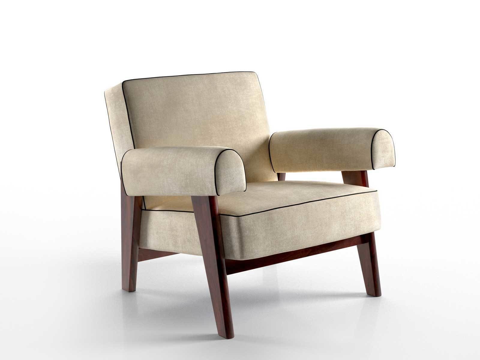 Le Corbusier and Pierre Jeanneret Judge s Armchair 3D model_1