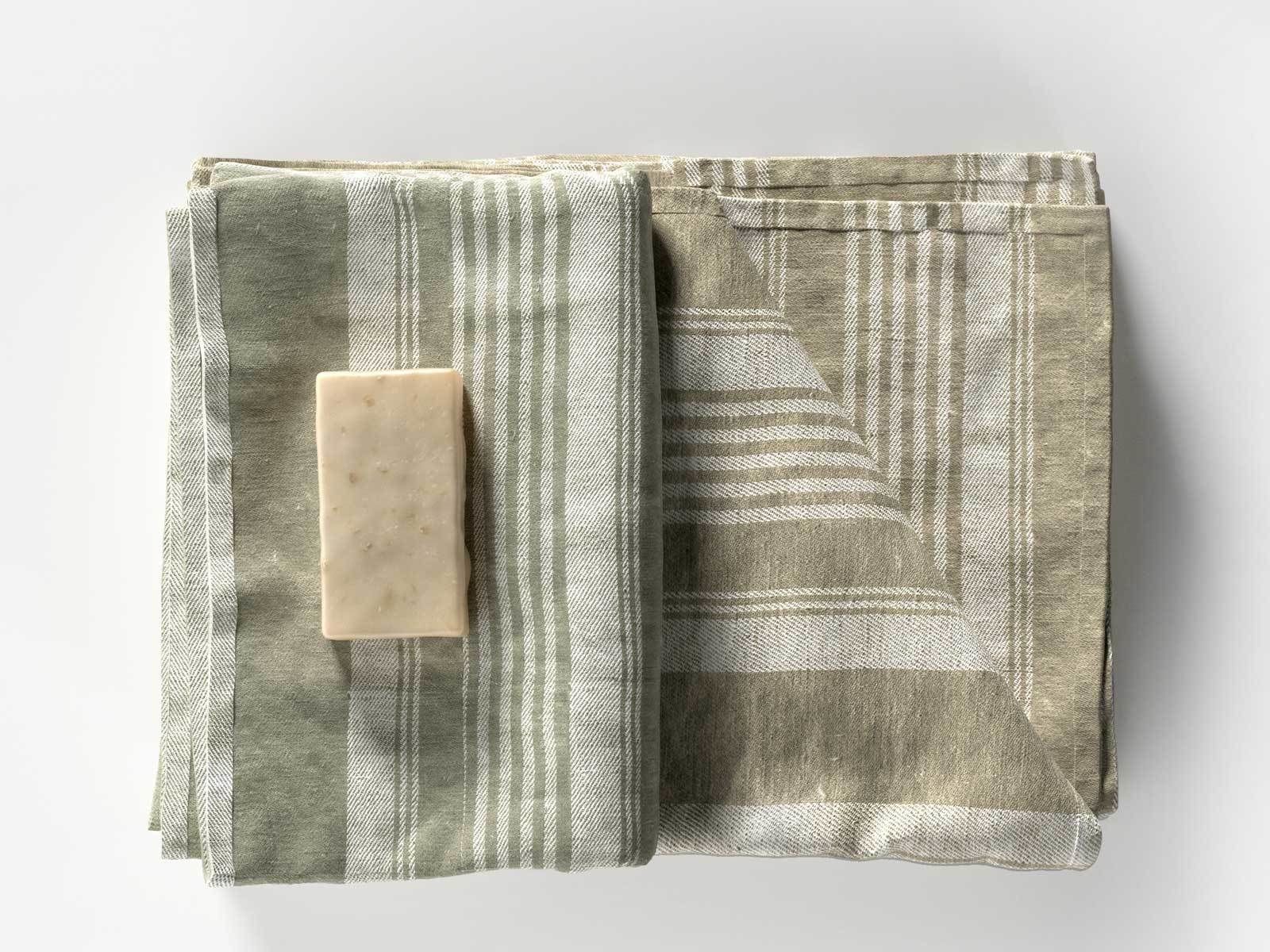 Linen Linum Bath Towel and Soap 3D model_1