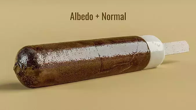 Choco Coated Ice Cream Stick Bar Photogrammetry PBR 3D Scan Low-poly 3D model 6
