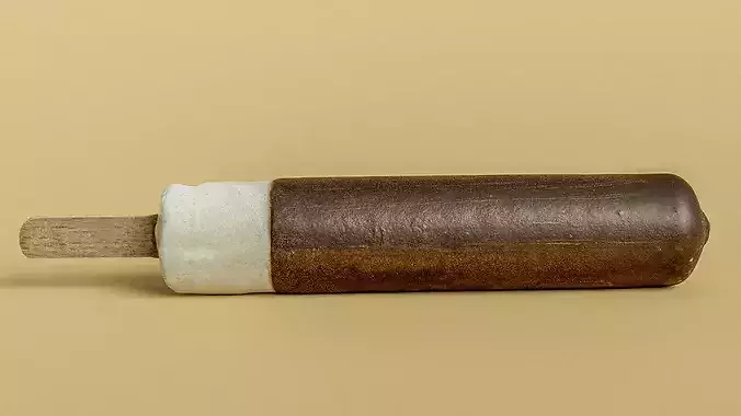 Choco Coated Ice Cream Stick Bar Photogrammetry PBR 3D Scan Low-poly 3D model 4