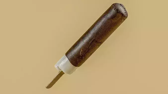 Choco Coated Ice Cream Stick Bar Photogrammetry PBR 3D Scan Low-poly 3D model