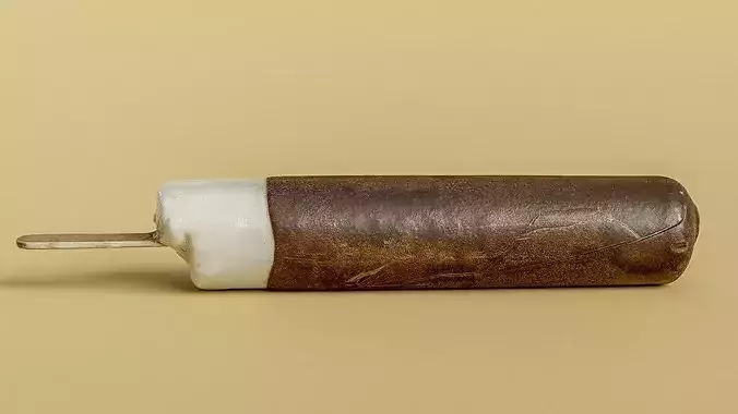 Choco Coated Ice Cream Stick Bar Photogrammetry PBR 3D Scan Low-poly 3D model 3