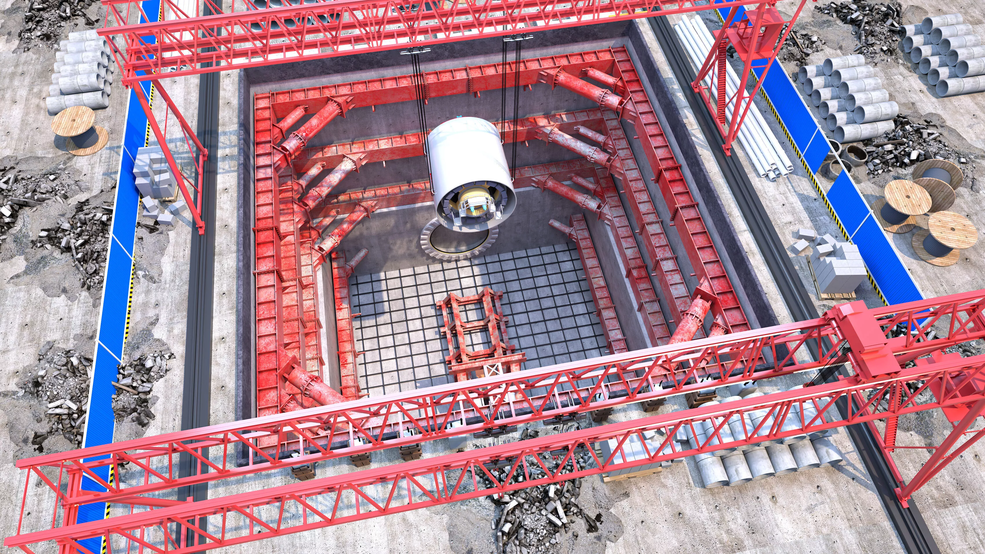 Construction of subway tunnel excavation 3D model
