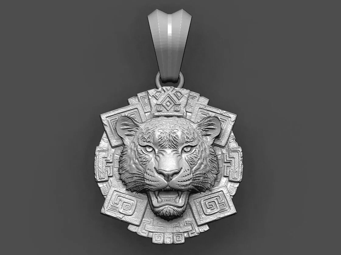 Jaguar Aztec pendant STL model 3D print model