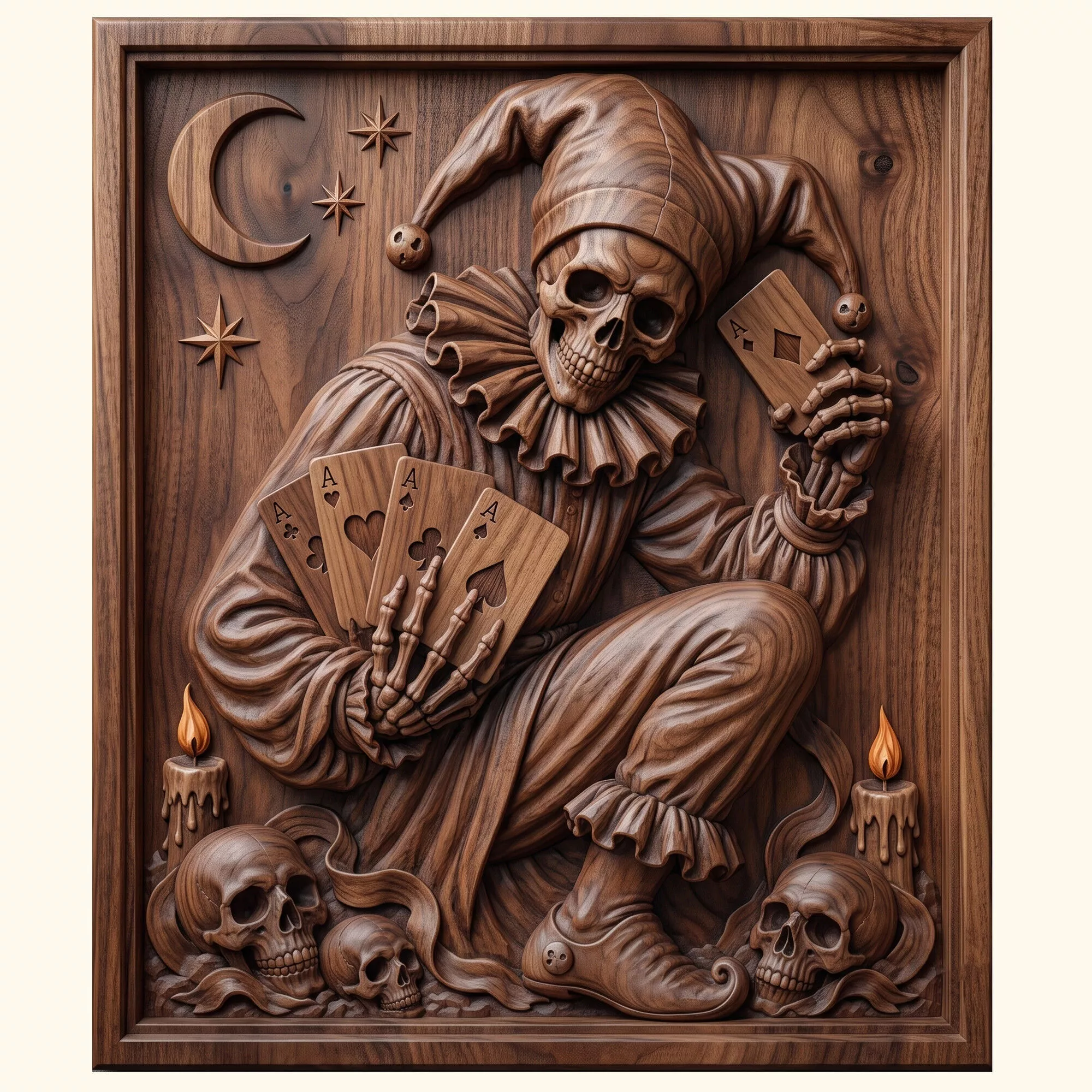Gothic Jester Card Player 3D print model