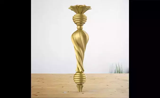 Classic Spiral Baluster 4 Axis CNC Leg STL