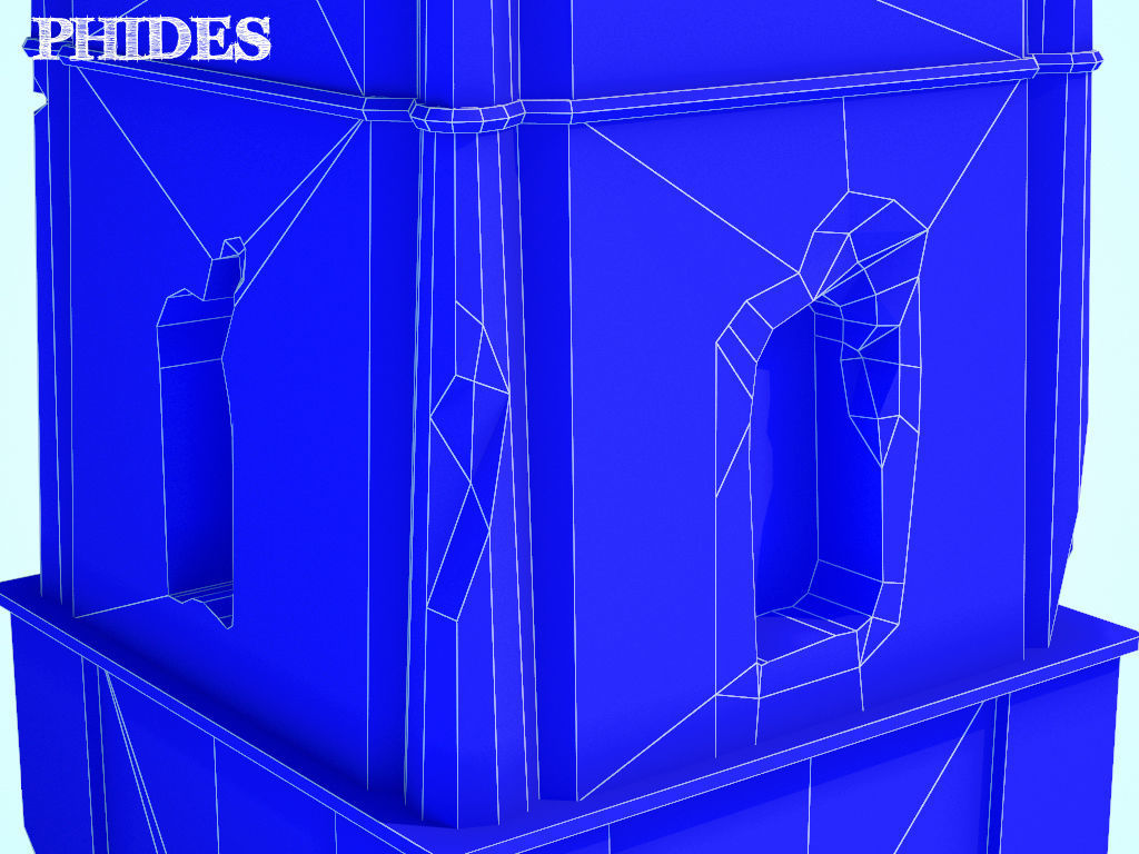 Ancient tower ruins low poly untextured Low-poly 3D model_10