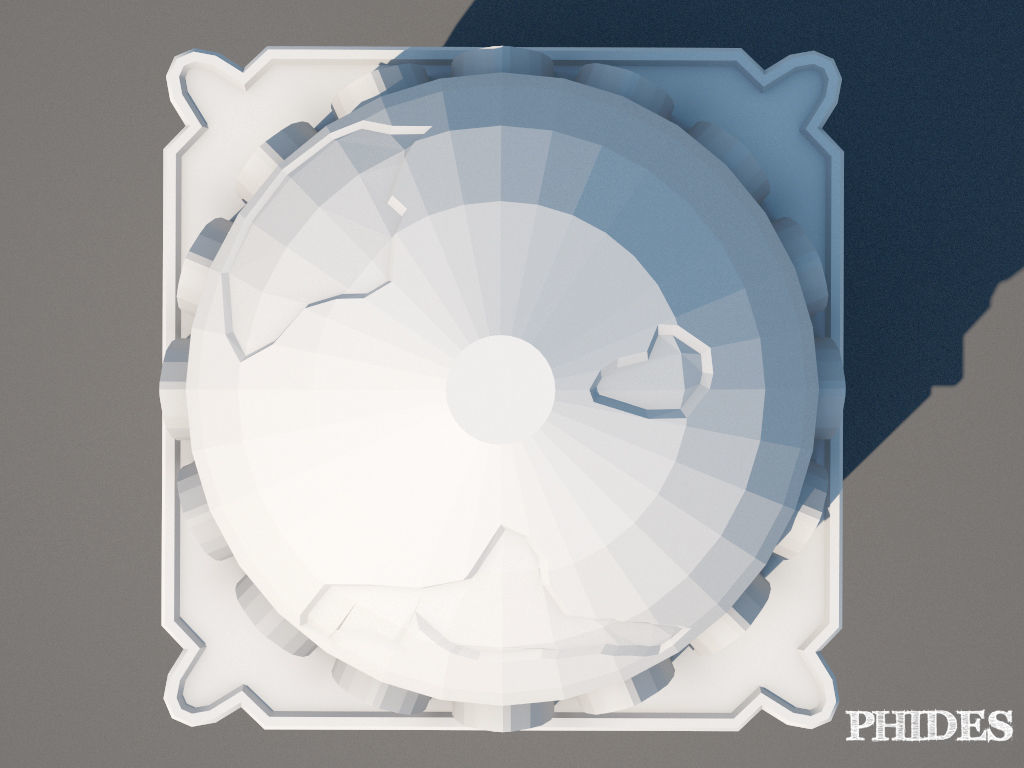 Ancient tower ruins low poly untextured Low-poly 3D model_6