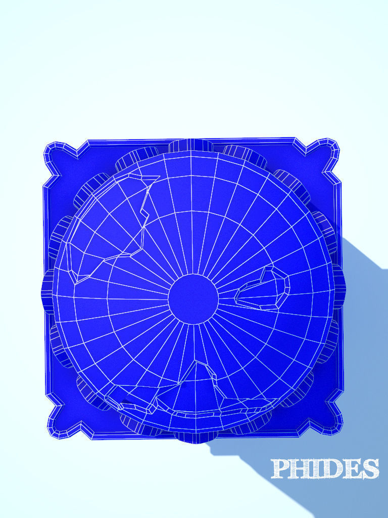 Ancient tower ruins low poly untextured Low-poly 3D model_12