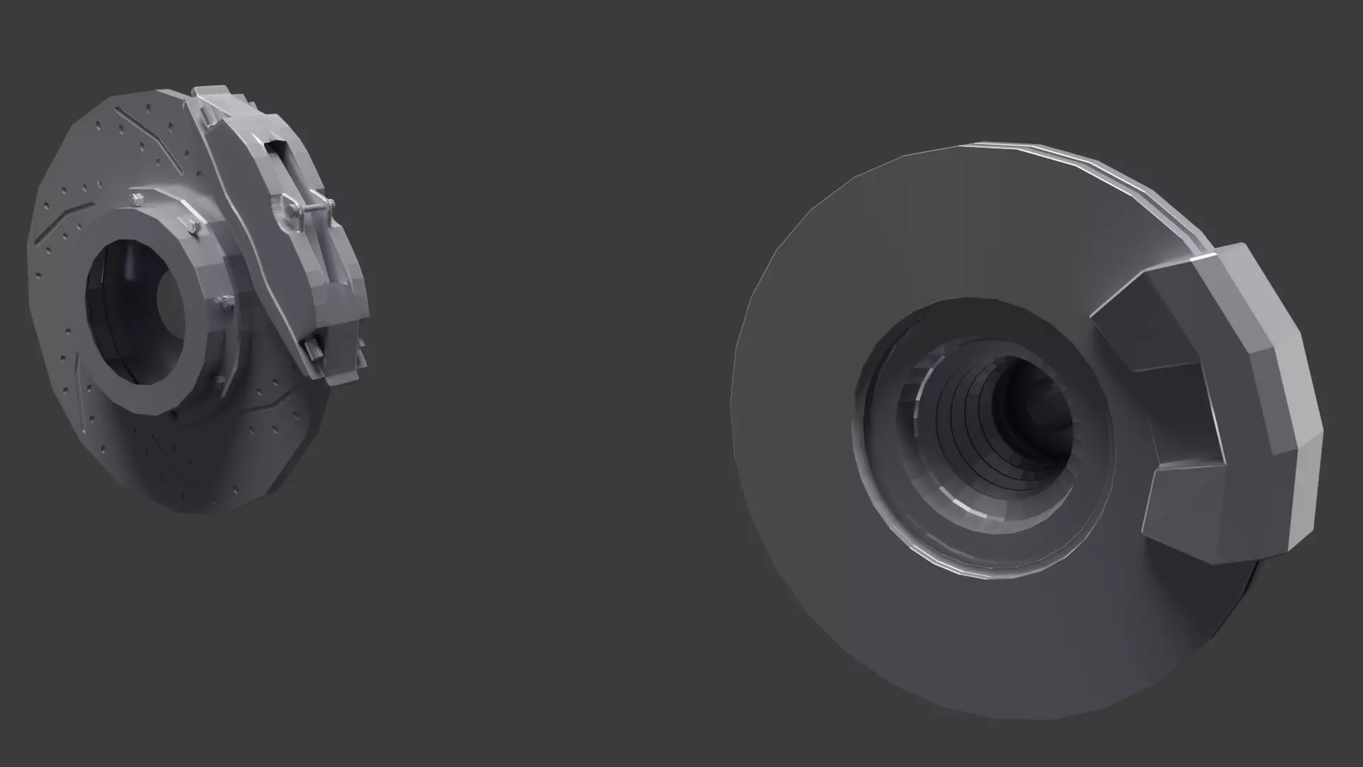Car Brake Disc Industrial Brake Pad System Combo Pack Low-poly 3D model