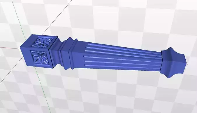 Classic Carved Square Pillar Column 4 Axis CNC STL