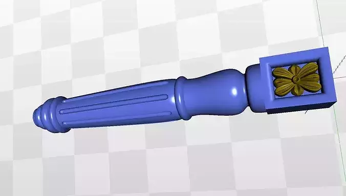 Classic Fluted Rosette 4 Axis CNC Furniture Leg STL