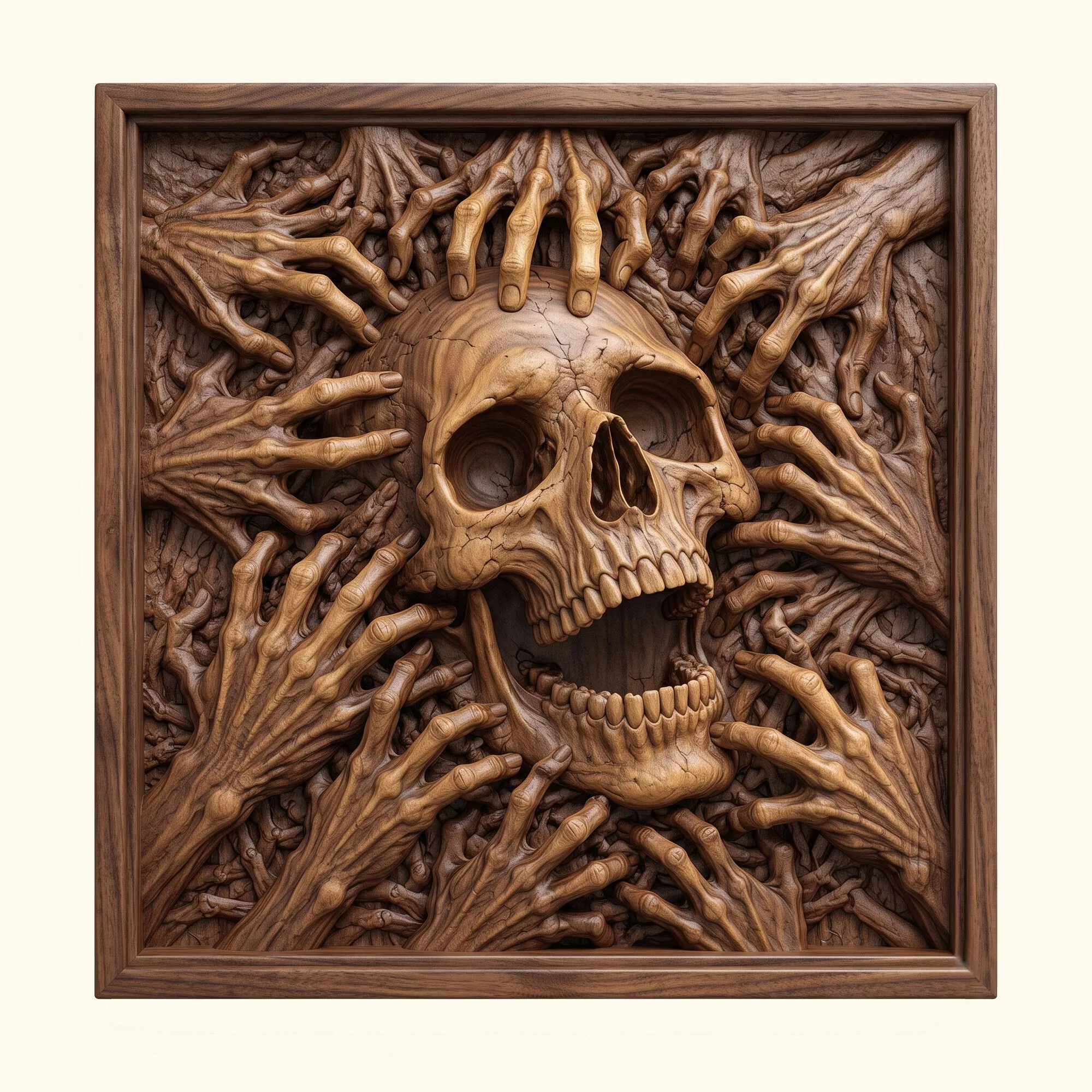 Grasping Hands Skull 3D print model
