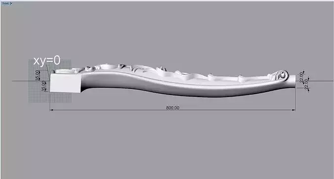 Classic Baroque Bed Headboard Crown 3D Relief STL RLF