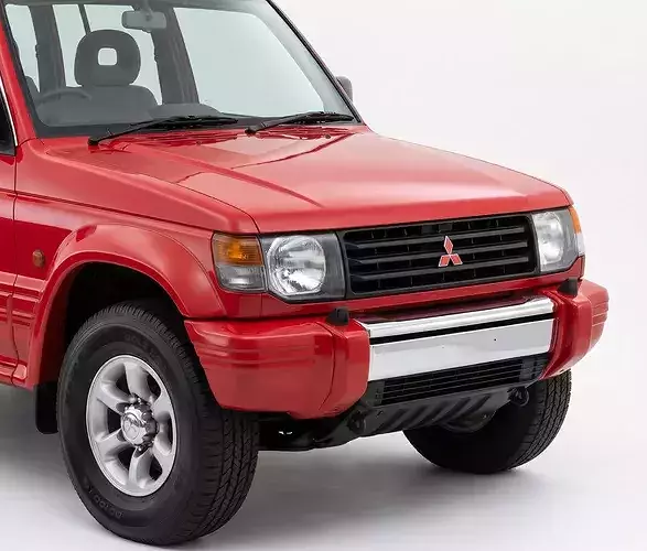 Classic Mitsubishi Pajero V20 Generation SUV Low-poly 3D model 5