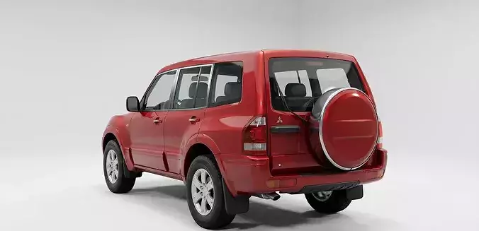 Classic Mitsubishi Pajero V20 Generation SUV Low-poly 3D model 3