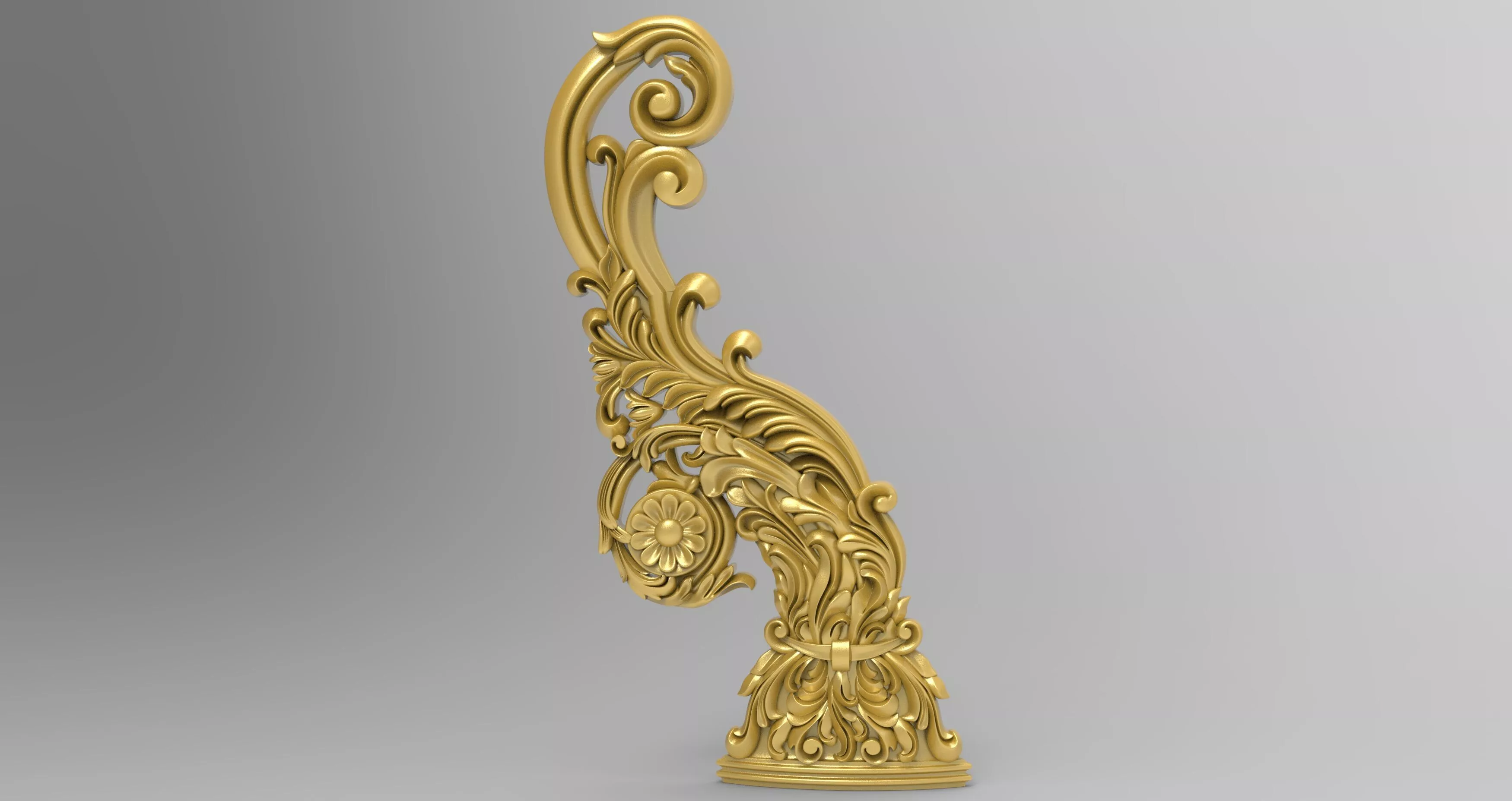 Classic Cabriole Baroque Sofa Armchair Leg 4Axis STL 3D model