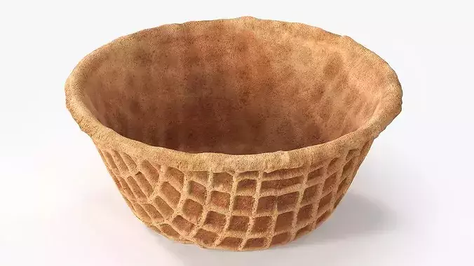 Waffle Bowl 3D model 2