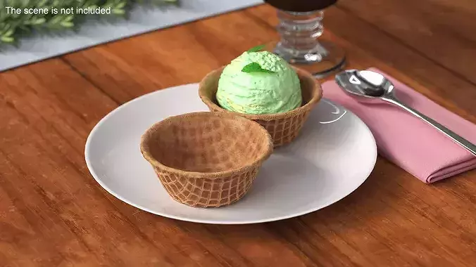 Waffle Bowl 3D model 3