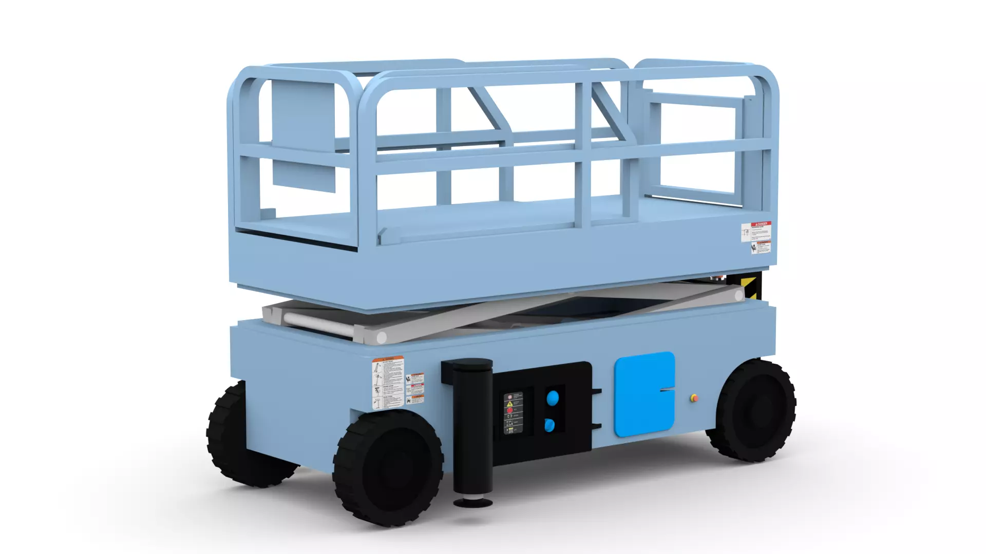 Rigged Scissor Lift Aerial Work Platform - Low Poly Low-poly 3D model