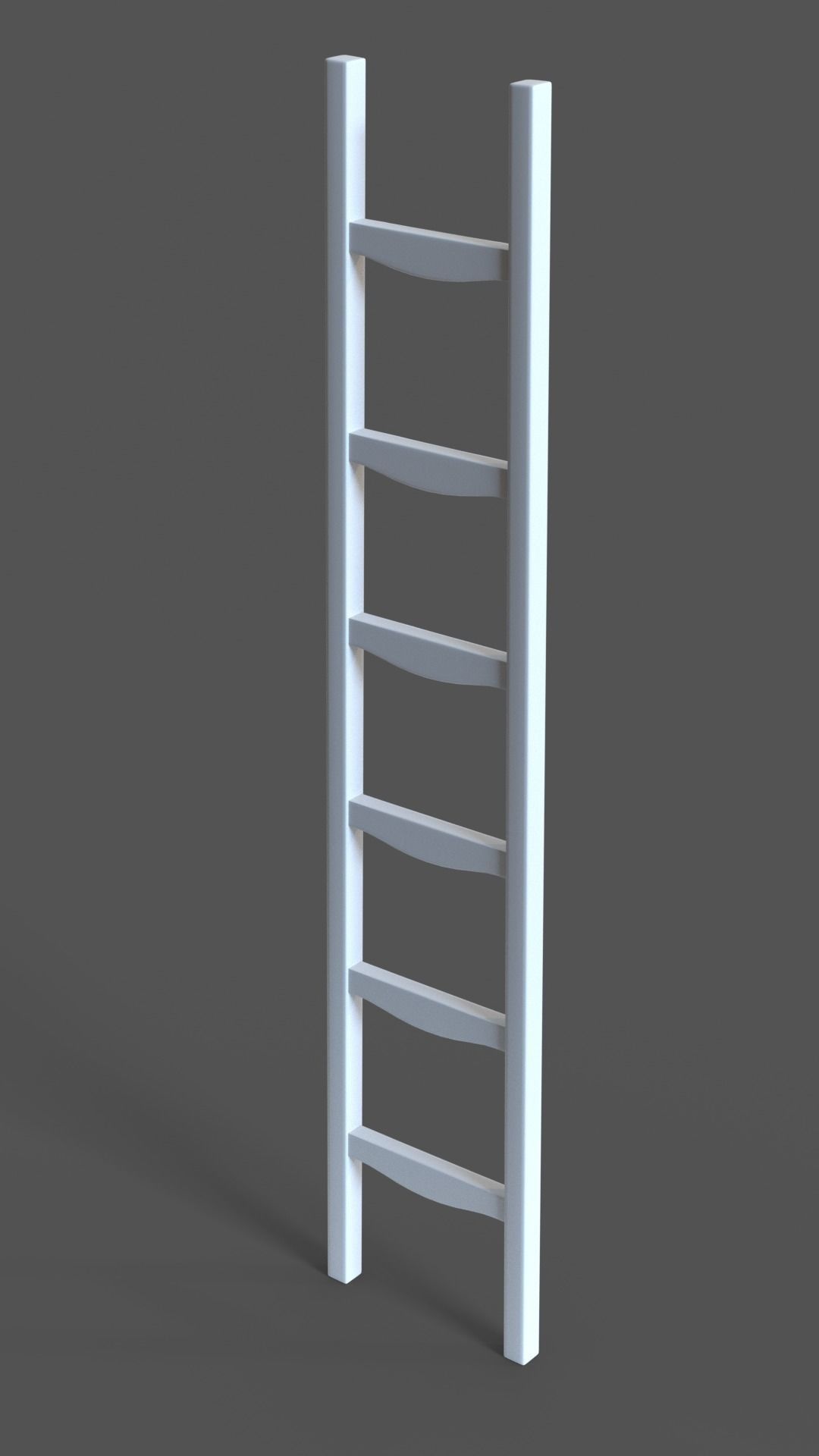 Ladder wooden Low-poly 3D model_7