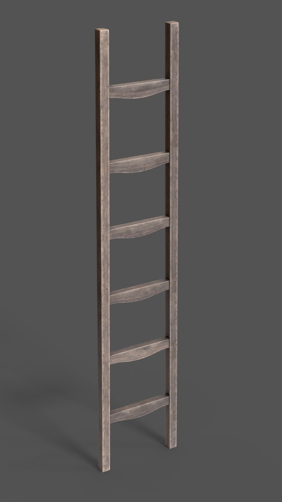 Ladder wooden Low-poly 3D model_10