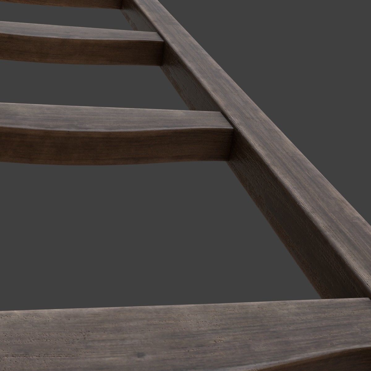 Ladder wooden Low-poly 3D model_5