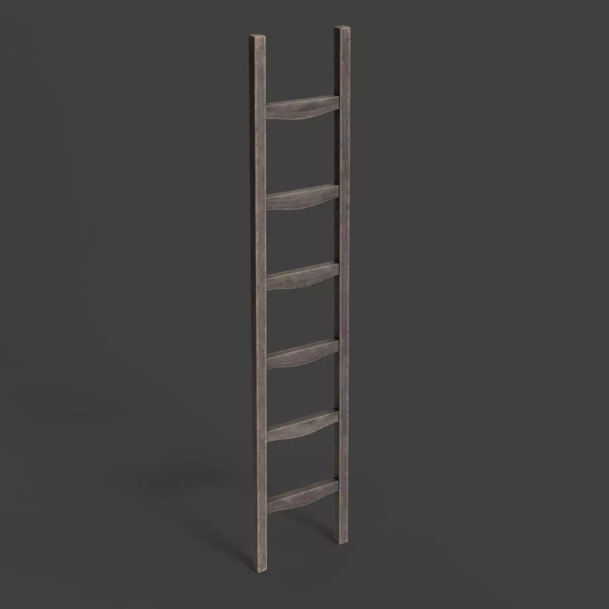 Ladder wooden Low-poly 3D model_0