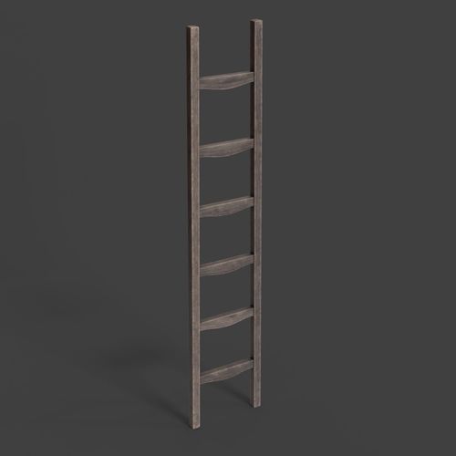 Ladder wooden Low-poly 3D model
