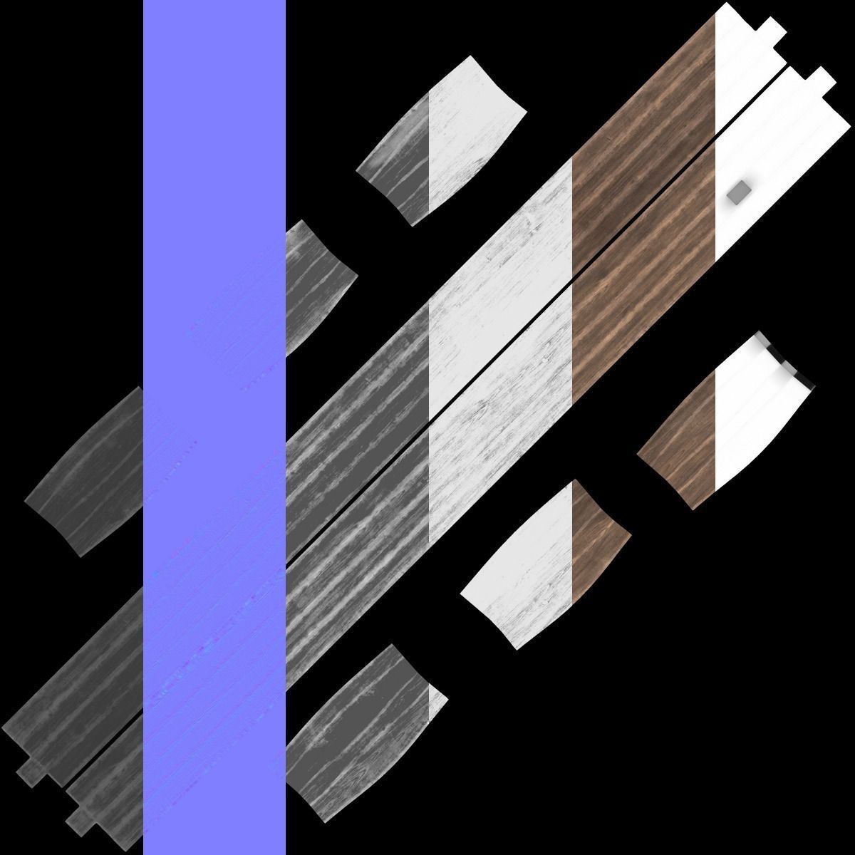 Ladder wooden Low-poly 3D model_11