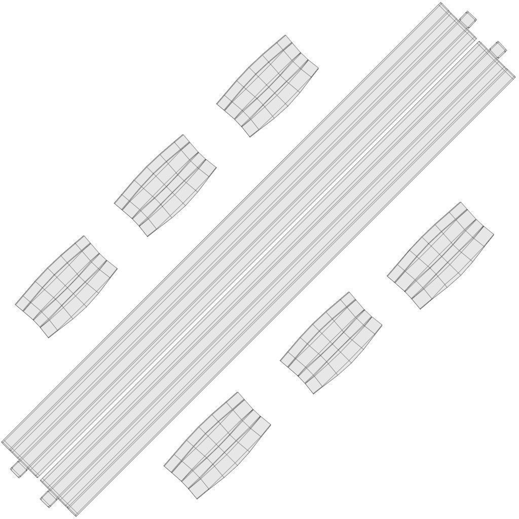 Ladder wooden Low-poly 3D model_9