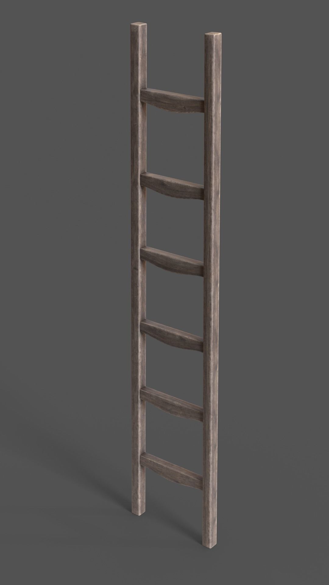 Ladder wooden Low-poly 3D model_6