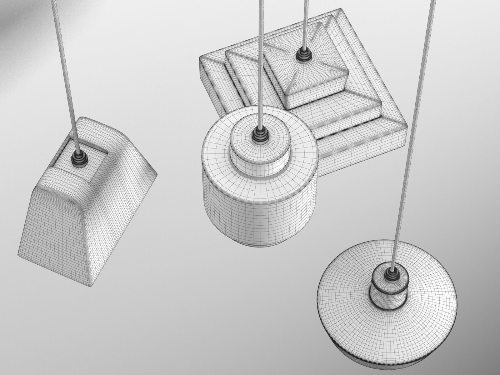 Lustre Pendant Lamp 3D model_2