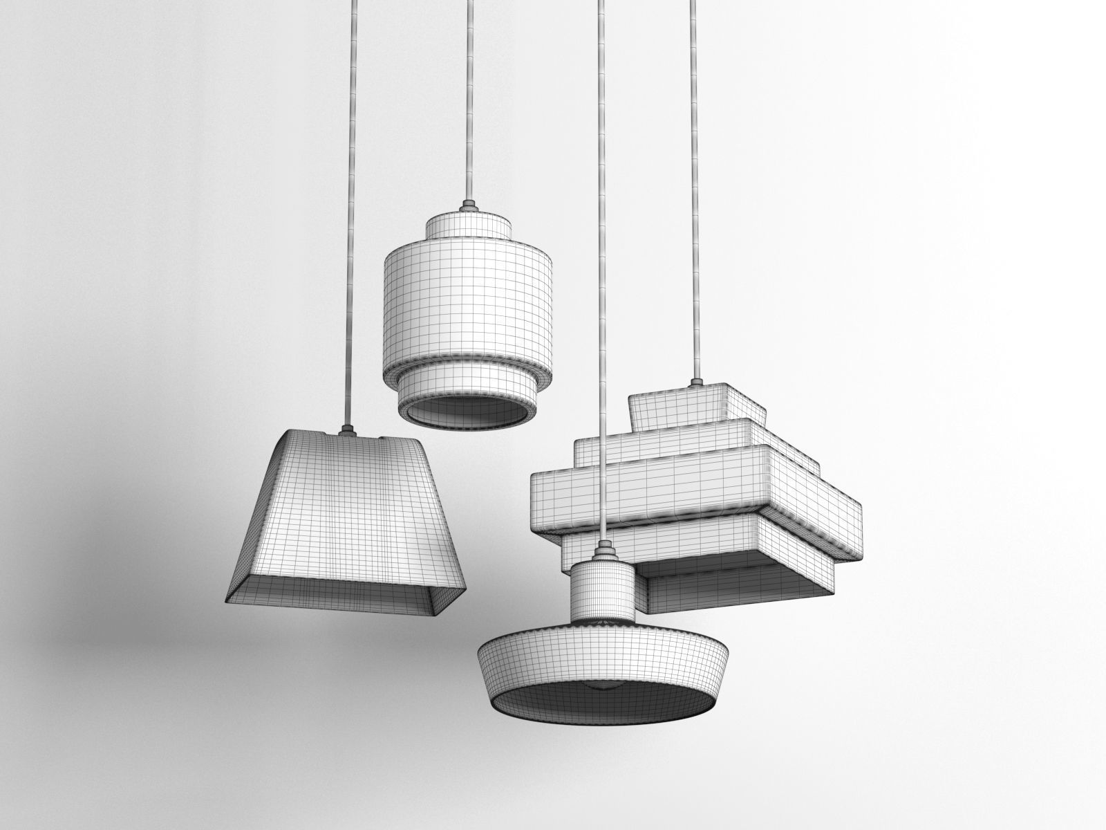 Lustre Pendant Lamp 3D model_1