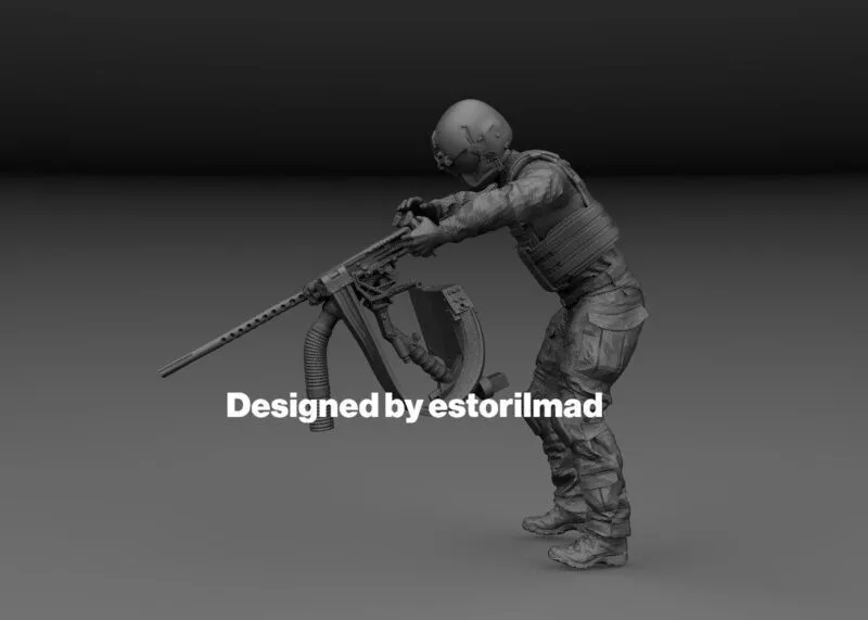 UH-60 BLACK HAWK NAVY SEALS HELICOPTER GUNNER v2 3D print model