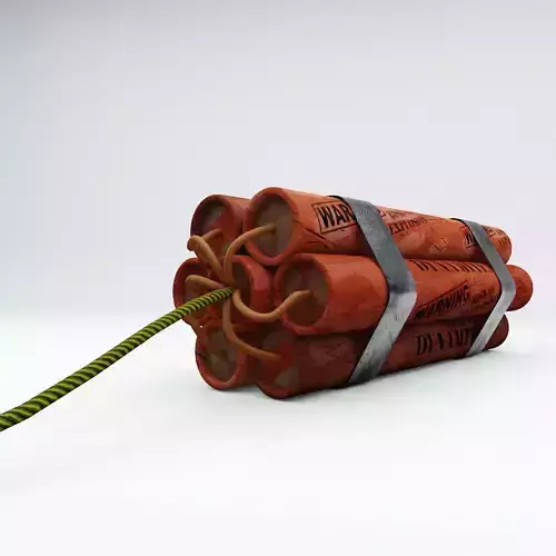 Dynamite Explosive Pack Red Texture with Extra LowPoly version